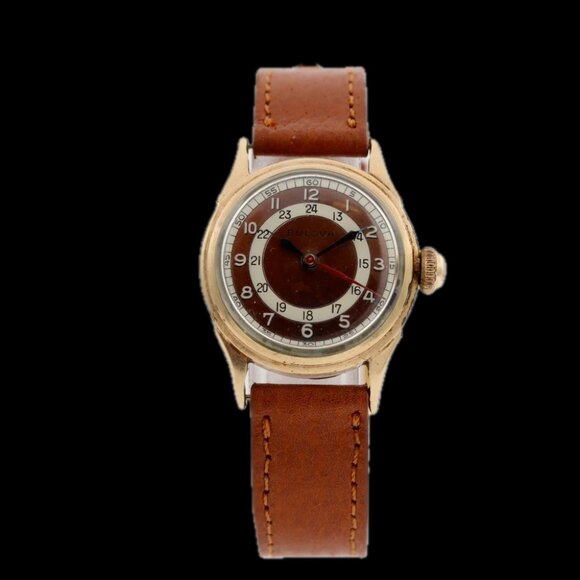 Vintage Bulova Bullseye Dial Men's Mechanical Wristwatch 10 BCC Steel & 10k RGP - Picture 4 of 5